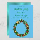 ブルー招待クリスマスリース (正面/裏面)