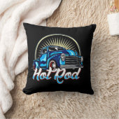 ブルー改造クラシックマッスルカー クッション (ブランケット)