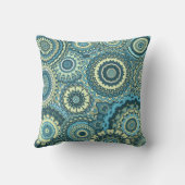 ブルー数々のグリーンマンダラス クッション (裏面)