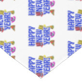 ブルー文字パーティーハッツハッピーニューイヤー テーブルクロス (アングル)