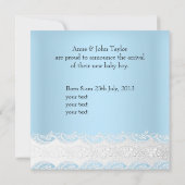 ブルー新生児ボーイアナウンセメントフォト 案内状 (裏面)
