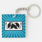 ブルー日が差すことDJターンテーブル音楽 キーホルダー (裏面)