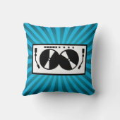 ブルー日が差すことDJターンテーブル音楽 クッション (裏面)