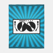 ブルー日が差すことDJターンテーブル音楽 フリースブランケット (正面)