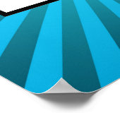 ブルー日が差すことDJターンテーブル音楽 ポスター (角)