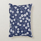 ブルー日本の桜さくらんぼ花 アクセントクッション (正面(垂直))