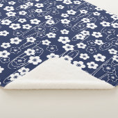 ブルー日本の桜さくらんぼ花 シェルパブランケット (3/4)