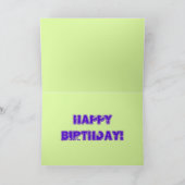 ブルー春の花オングリーンハッピーバースデー カード (内部)
