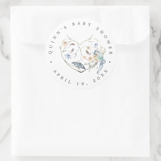 ブルー春イースター |赤ちゃんシャワーありがとう ラウンドシール (バッグ)