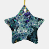 ブルー春フラワーズフラワーオーナメント セラミックオーナメント (裏面)