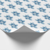 ブルー春フローラ包装紙 – ギフトラップ (角)