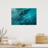 ブルー春プリント ポスター (キッチン)