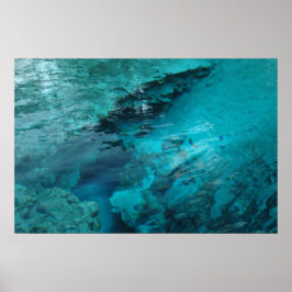 ブルー春プリント ポスター