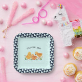 ブルー春リトルチキンファミリーボーイベビーシャワー ペーパープレート (パーティー)