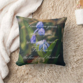 ブルー春花 クッション (ブランケット)