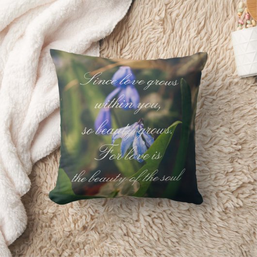 ブルー春花 クッション (ブランケット)