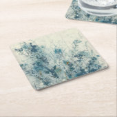 ブルー春 スクエアペーパーコースター (アングル)