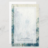 ブルー春 便箋 (正面/裏面)