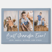 ブルー最高のグランパ3枚のフォトマグネット マグネット (正面)