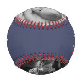 ブルー最高のグランパEver 2フォトカスタム 野球ボール (裏面)