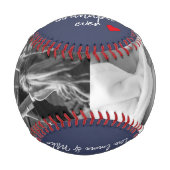 ブルー最高のグランパEver 2フォトカスタム 野球ボール (正面)