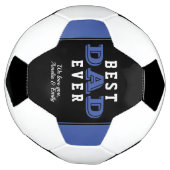 ブルー最高のパパエバータイポグラフィ父の日 サッカーボール (回転)