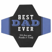 ブルー最高のパパエバータイポグラフィ父の日 サッカーボール (フラット)