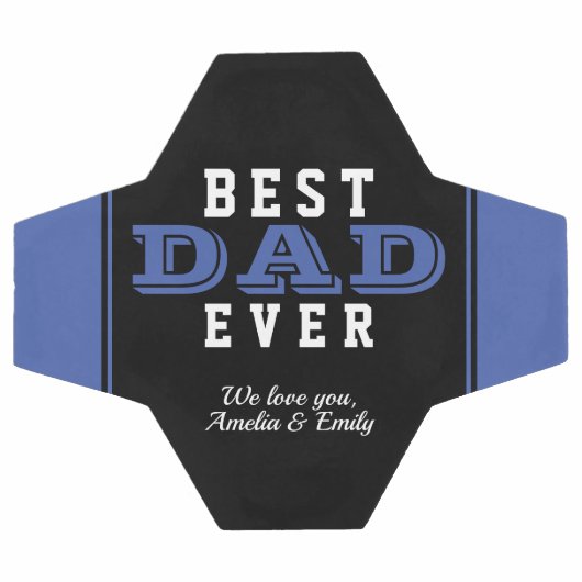 ブルー最高のパパエバータイポグラフィ父の日 サッカーボール (フラット)