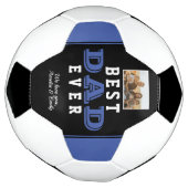 ブルー最高のパパエバーファーザータイポグラフィ写真 サッカーボール (回転)