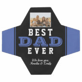 ブルー最高のパパエバーファーザータイポグラフィ写真 サッカーボール (フラット)