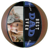 ブルー最高のパパエバーファーザータイポグラフィ写真 バスケットボール (縦)