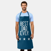 ブルー最高のパパエバー エプロン (着用した状態)