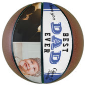 ブルー最高のパパEver Fatherタイポグラフィ2写真 バスケットボール (縦)