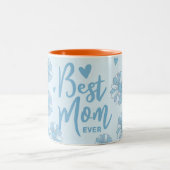 ブルー最高のママエバーマザーズデイマグ ツートーンマグカップ (中央)