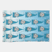 ブルー格言オンスノー キッチンタオル (横)