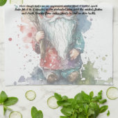 ブルー格言クリスマスツリーレシピ記念 キッチンタオル (折り畳み)