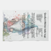 ブルー格言クリスマスツリーレシピ記念 キッチンタオル (横)