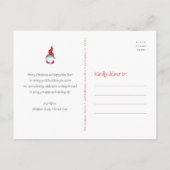 ブルー格言クリスマスホリデーパーティーフェスティバルかわいい インビテーションポストカード (裏面)