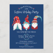 ブルー格言クリスマスホリデーパーティーフェスティバルかわいい インビテーションポストカード (正面)