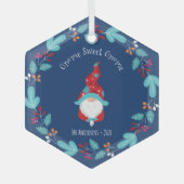 ブルー格言スウィート格言小妖精や小人フローラリース お洒落 ガラスオーナメント (正面)