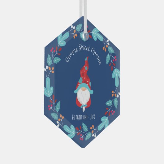 ブルー格言スウィート格言小妖精や小人フローラリース お洒落 ガラスオーナメント (正面右)