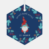 ブルー格言スウィート格言小妖精や小人フローラリース お洒落 ガラスオーナメント (裏面)