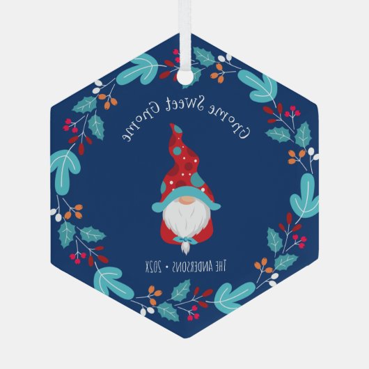 ブルー格言スウィート格言小妖精や小人フローラリース お洒落 ガラスオーナメント (裏面)