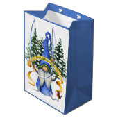 ブルー格言ホリデーウィッシュ ミディアムペーパーバッグ (裏面アングル)
