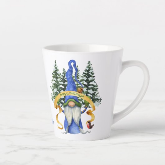 ブルー格言ホリデーウィーズパーソナライズされた カフェラテマグ (右)