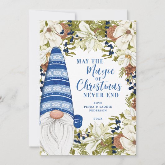 ブルー格言魔法オブザホリデーズフラットホリデーカード シーズンカード (正面)