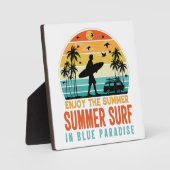 ブルー楽しむパラダイスの夏のサーフ フォトプラーク (正面)