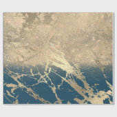 ブルー水中競技ティール(緑がかった色)金ゴールドマーブルサンドグリッタースパーク ラッピングペーパー (フラット)