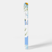 ブルー水彩フラワーモノグラム 名前 Case-Mate iPhoneケース (裏面 / 左)