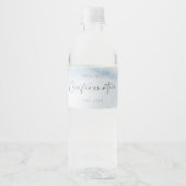 ブルー水彩少年堅信の記念 ペットボトルラベル (正面)